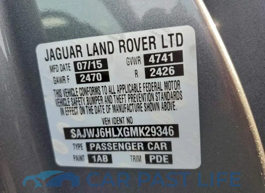 SAJWJ6HLXGMK29346# 12