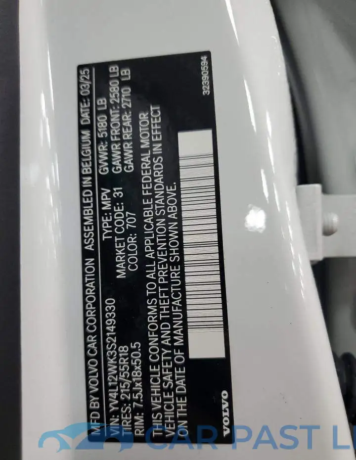 YV4L12WK3S2149330# 13