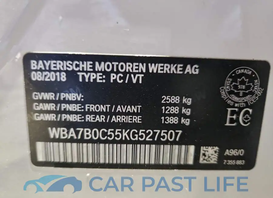 WBA7B0C55KG527507# 13