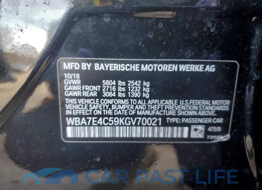 WBA7E4C59KGV70021# 12