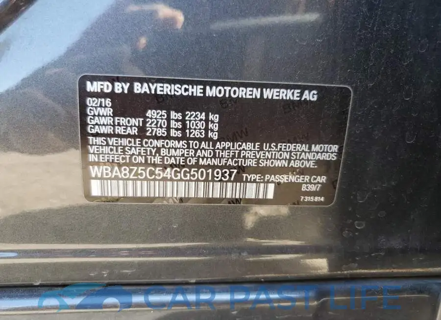 WBA8Z5C54GG501937# 12