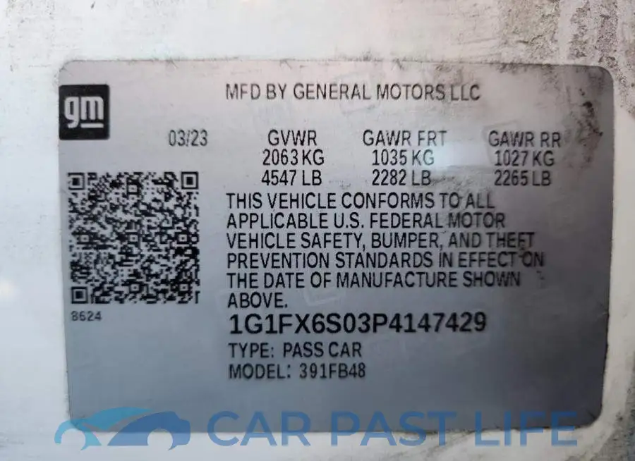 1G1FX6S03P4147429# 13