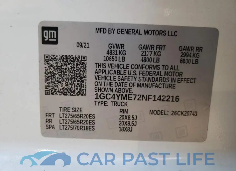 1GC4YME72NF142216# 12