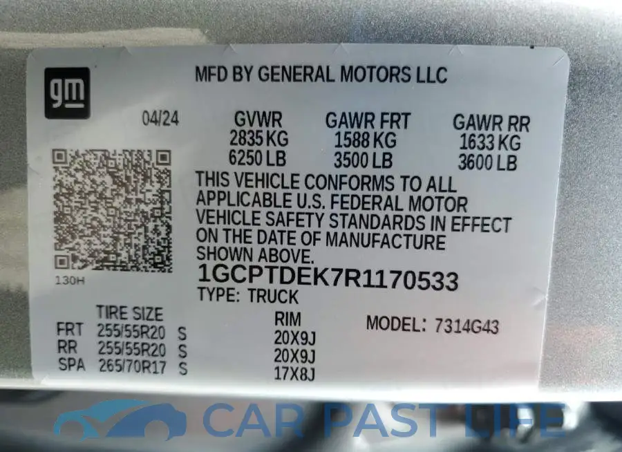 1GCPTDEK7R1170533# 12