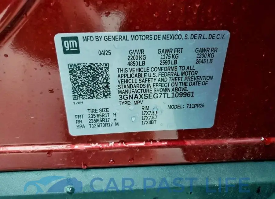 3GNAXSEG7TL109961# 13