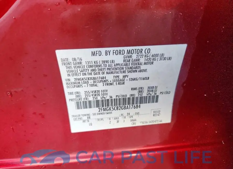 2FMGK5C82GBA17684# 13