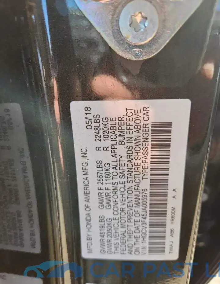 1HGCV3F45JA005976# 12