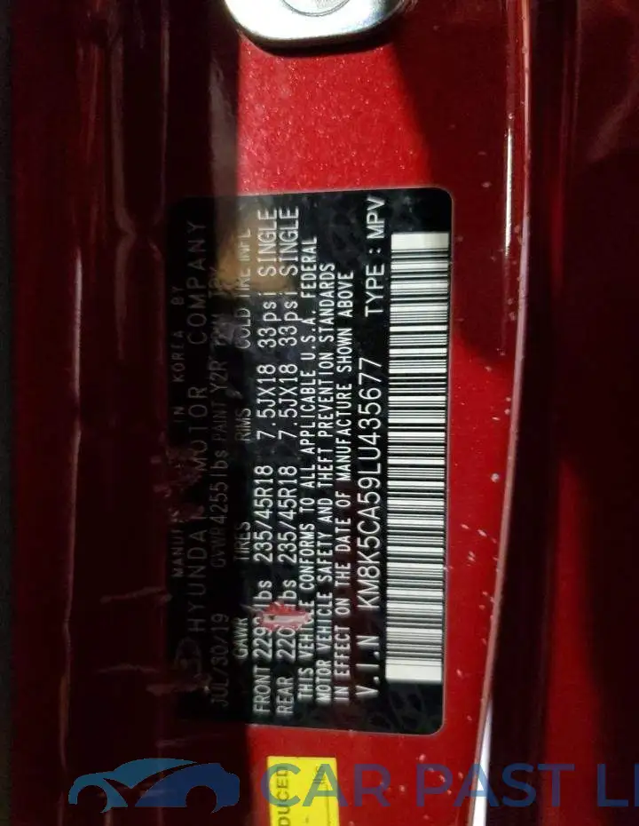 KM8K5CA59LU435677# 13