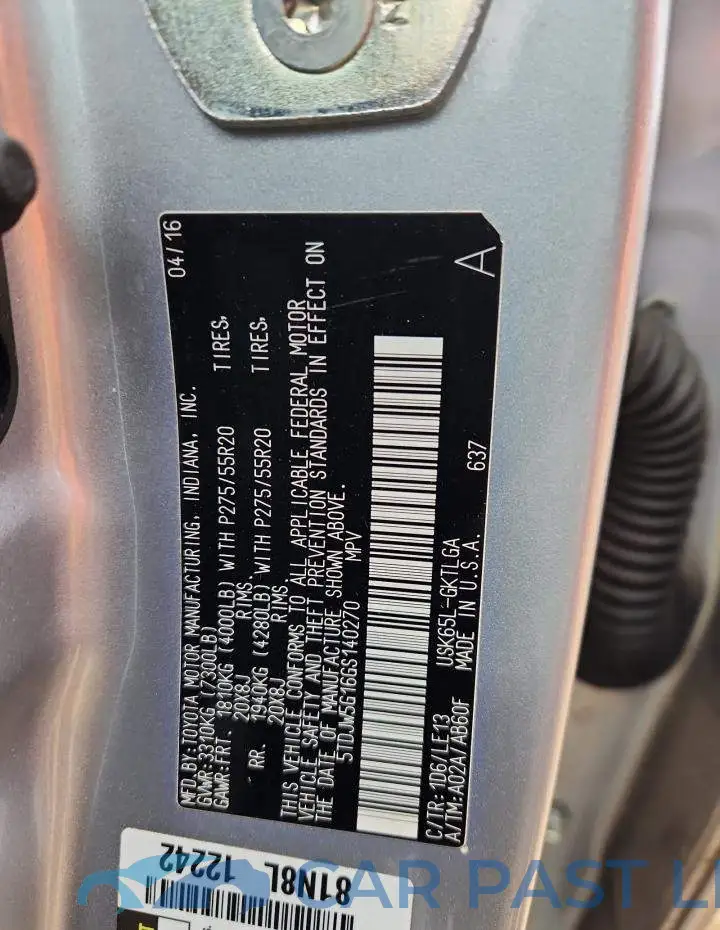 5TDJW5G16GS140270# 14