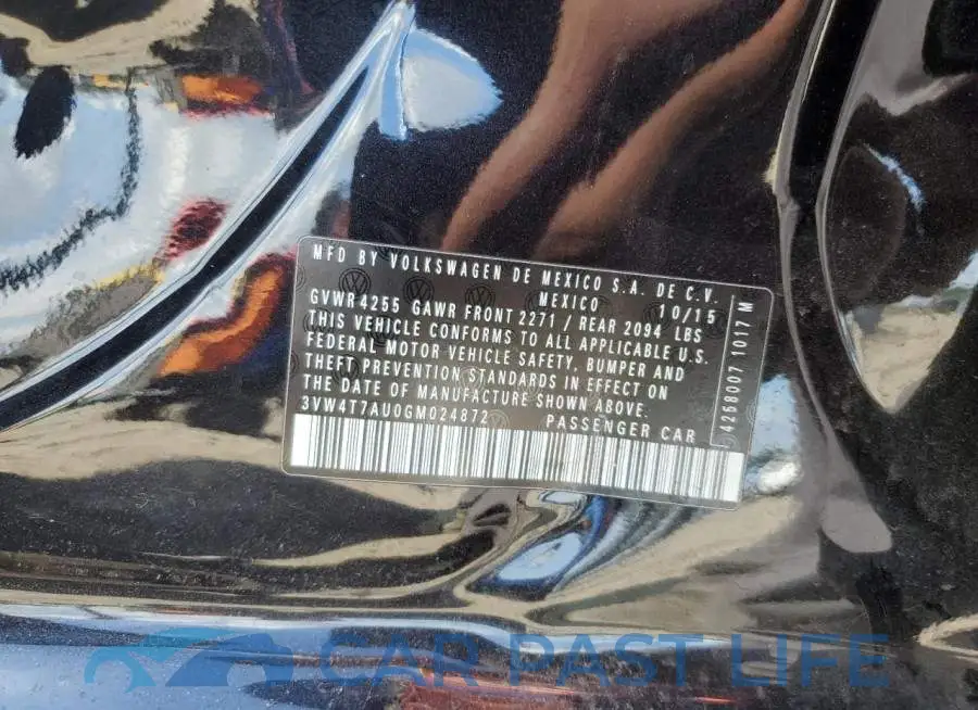 3VW4T7AU0GM024872# 12