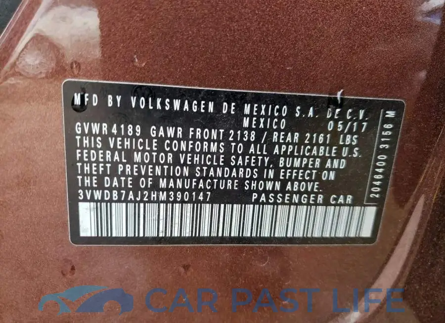 3VWDB7AJ2HM390147# 13