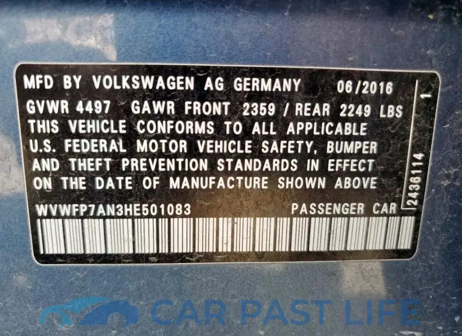 WVWFP7AN3HE501083# 12