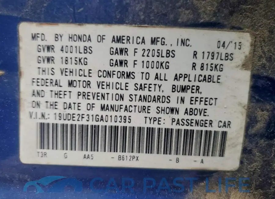 19UDE2F31GA010395# 12
