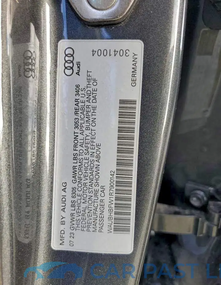 WAUBHBFW1R7900142# 12