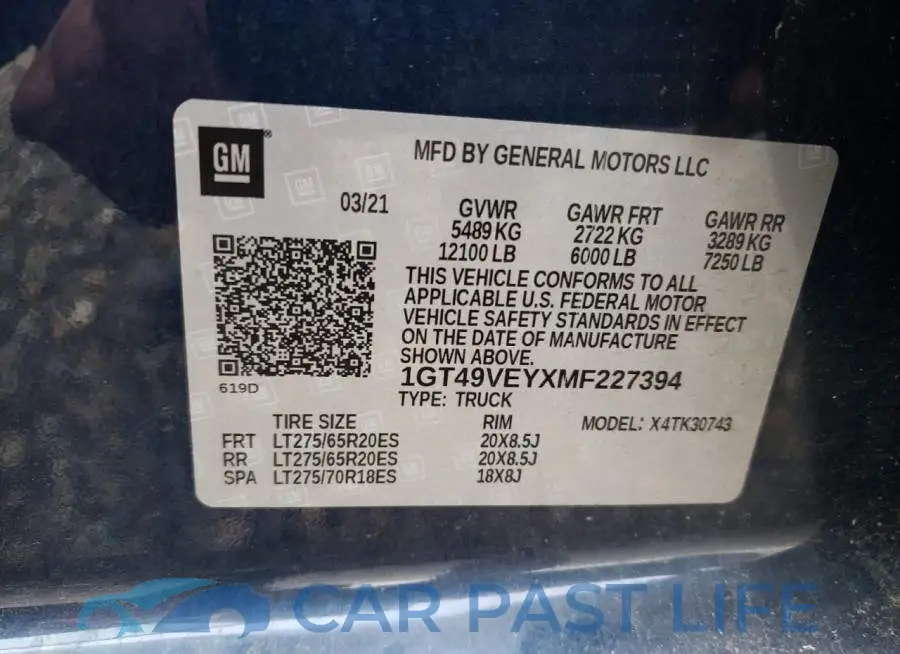 1GT49VEYXMF227394# 10