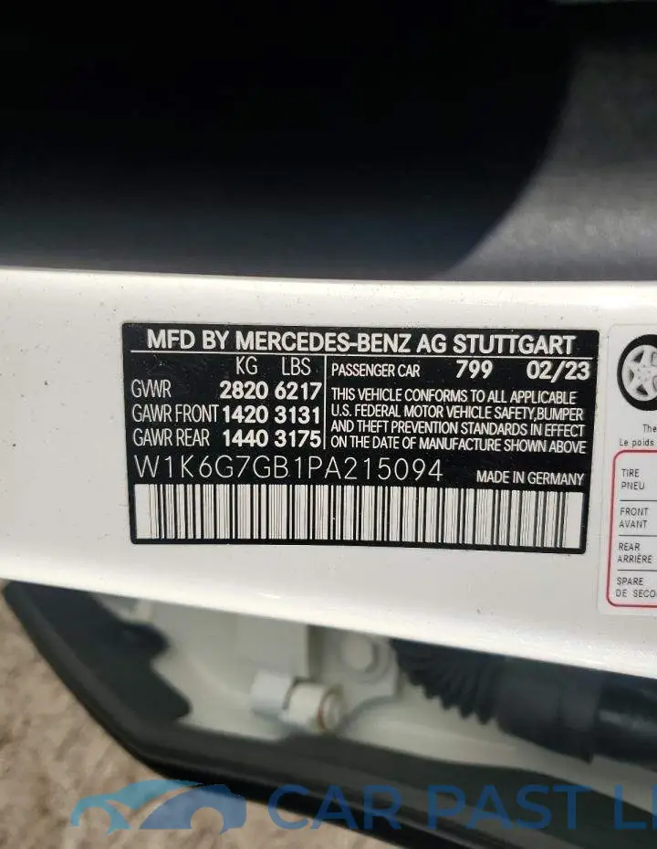 W1K6G7GB1PA215094# 12