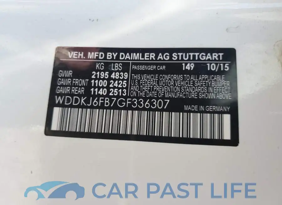 WDDKJ6FB7GF336307# 12