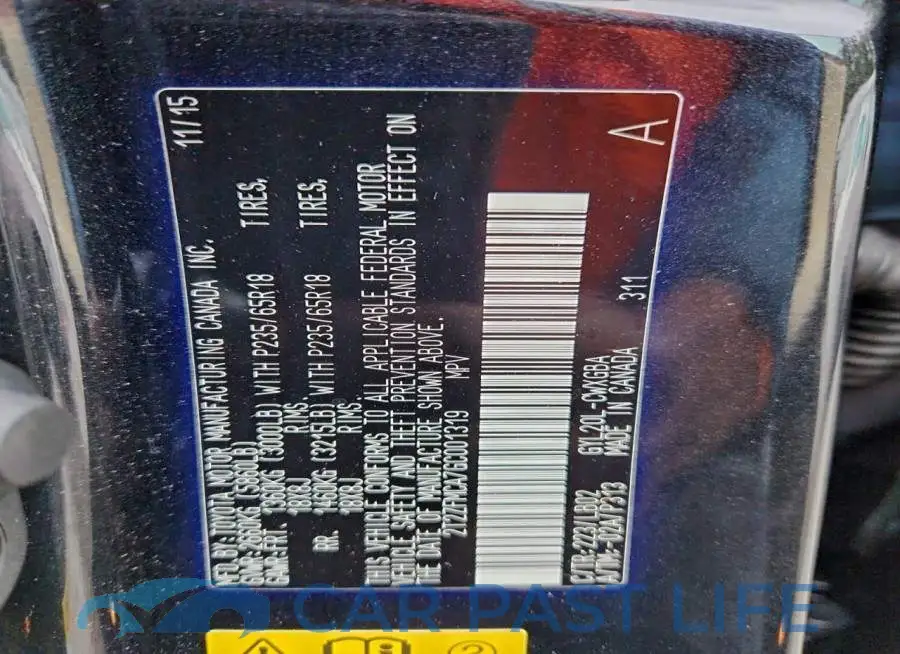 2T2ZFMCA7GC001319# 12