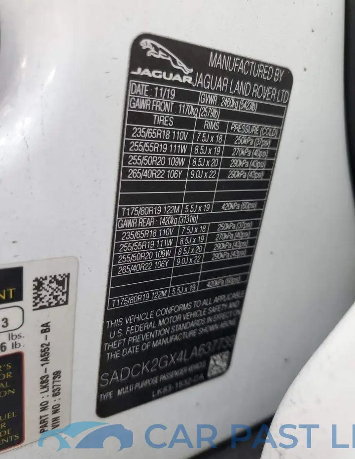 SADCK2GX4LA637739# 12