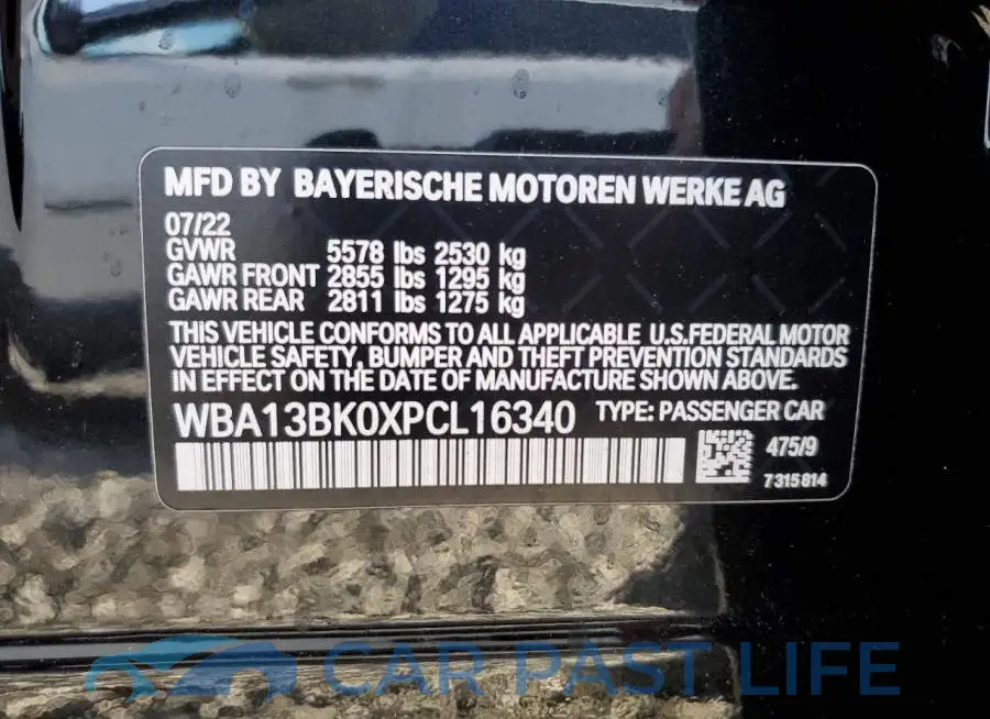 WBA13BK0XPCL16340# 12