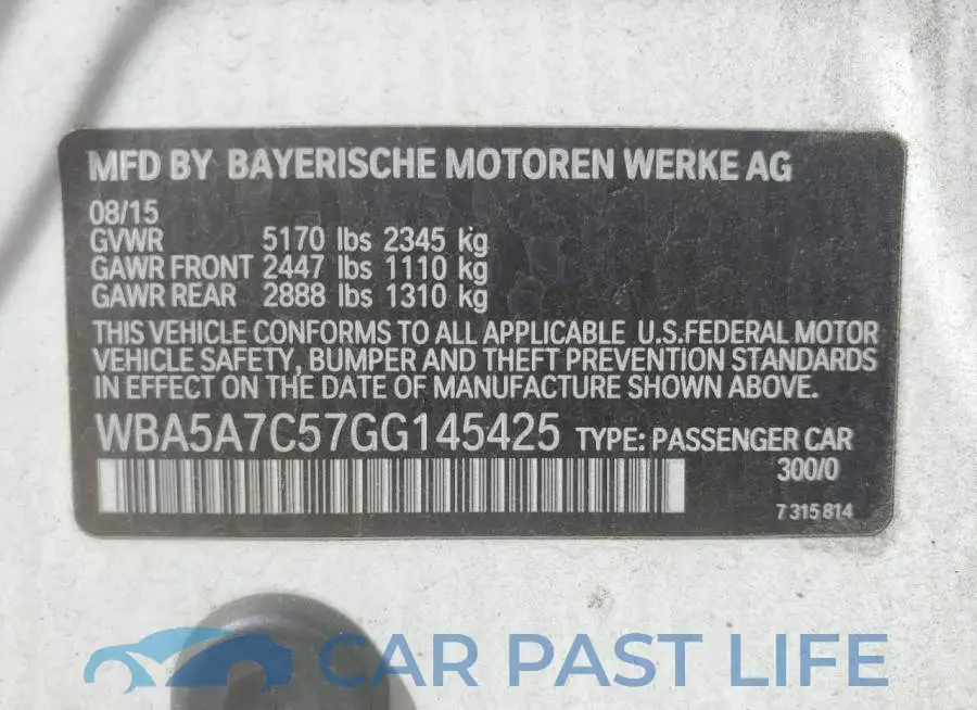 WBA5A7C57GG145425# 12