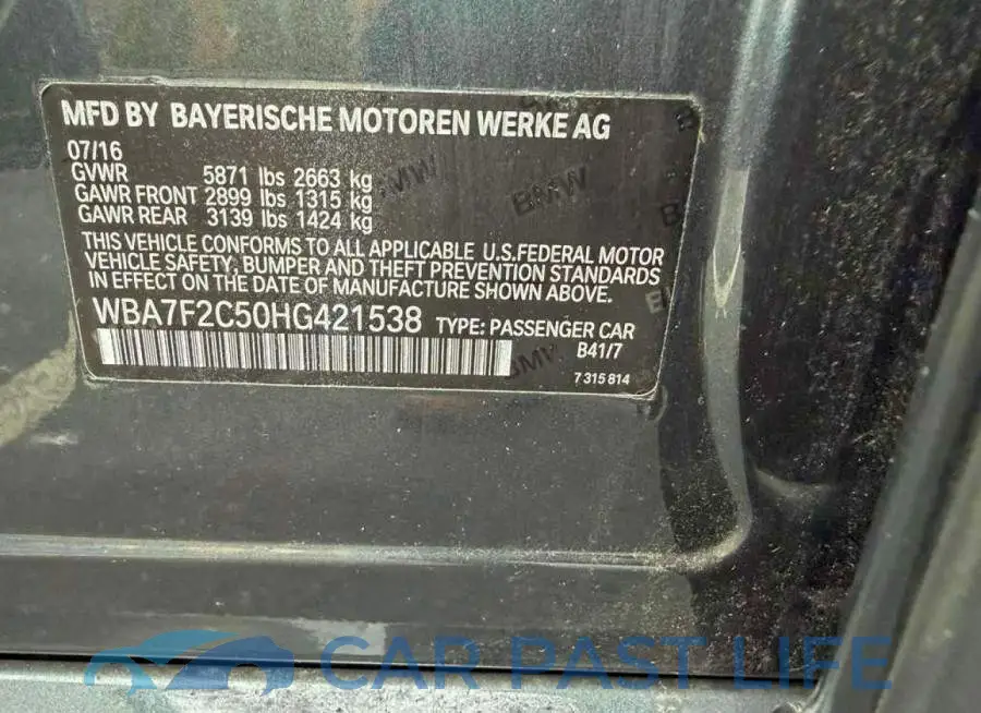 WBA7F2C50HG421538# 12