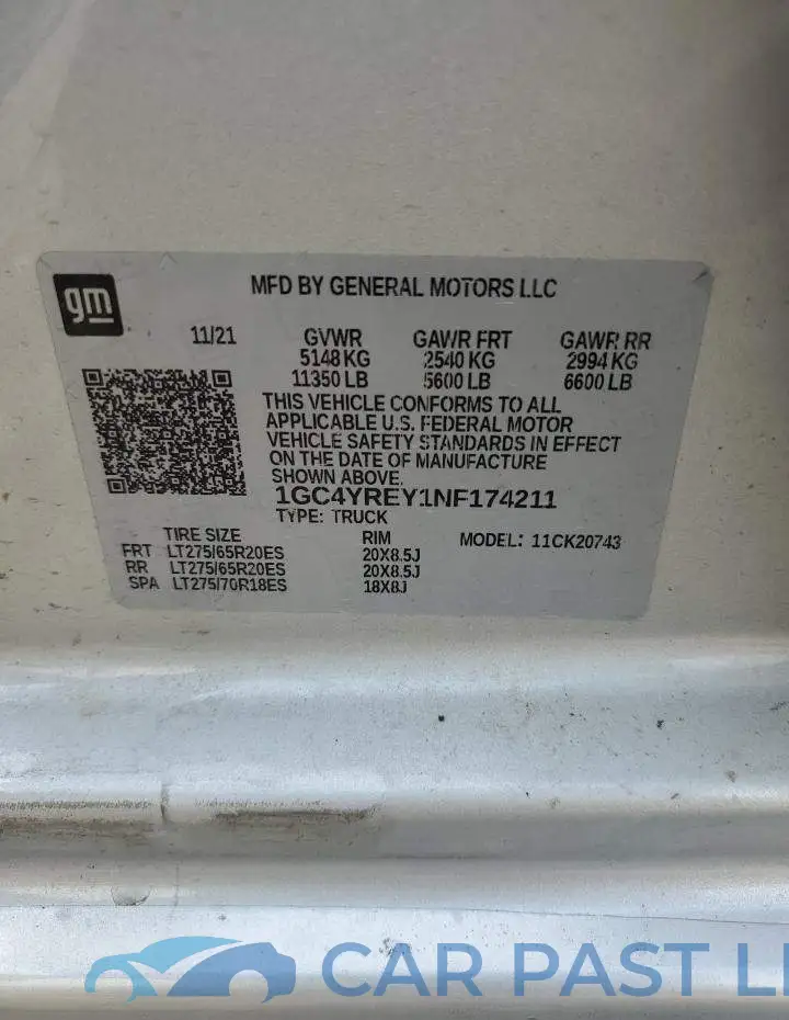 1GC4YREY1NF174211# 13