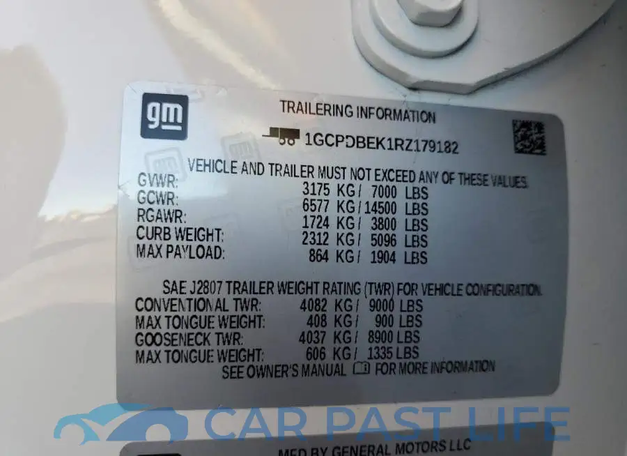 1GCPDBEK1RZ179182# 12