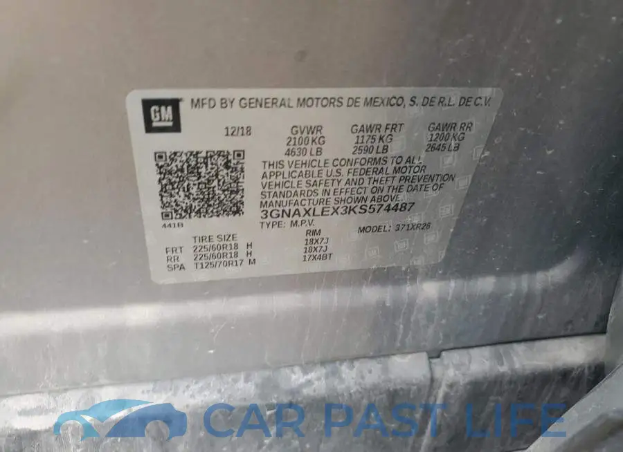 3GNAXLEX3KS574487# 12