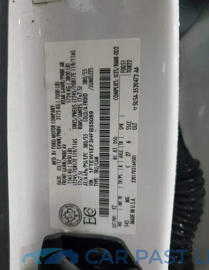 1FTEW1EF3HFB55089# 13
