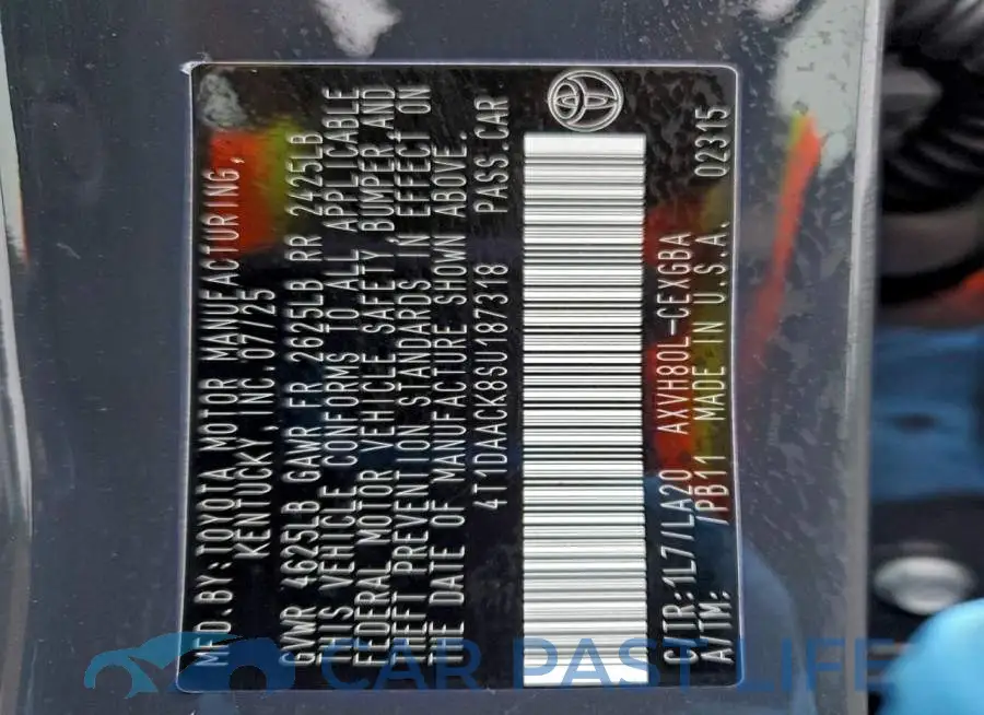 4T1DAACK8SU187318# 13