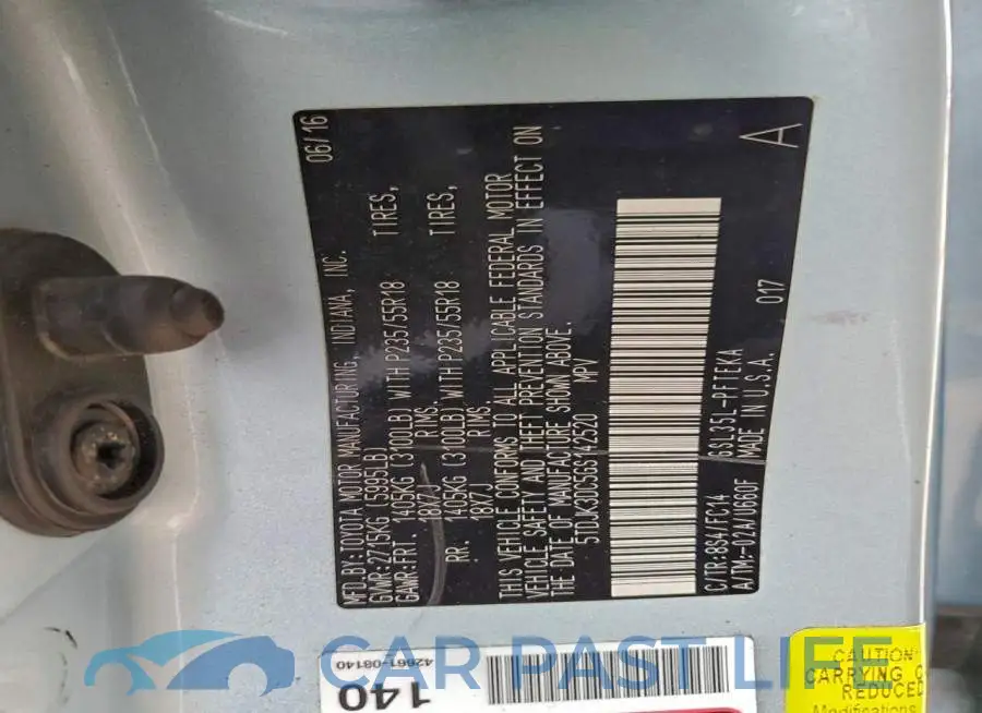 5TDJK3DC5GS142520# 14