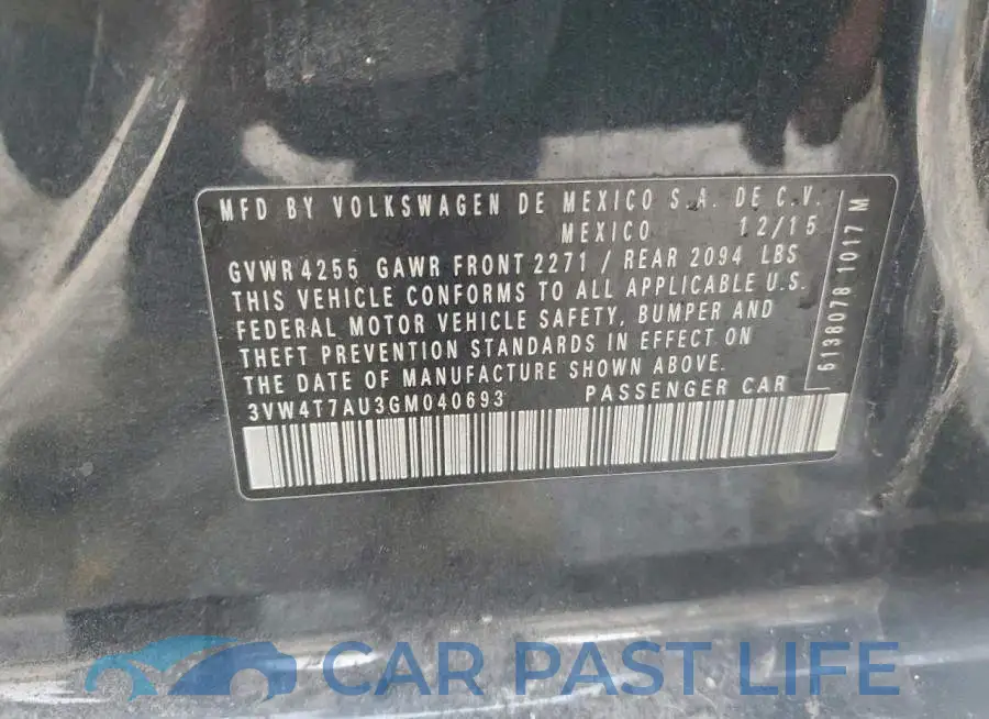 3VW4T7AU3GM040693# 13