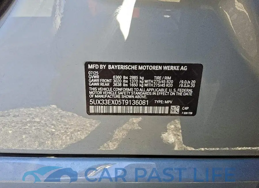 5UX33EX05T9136081# 12