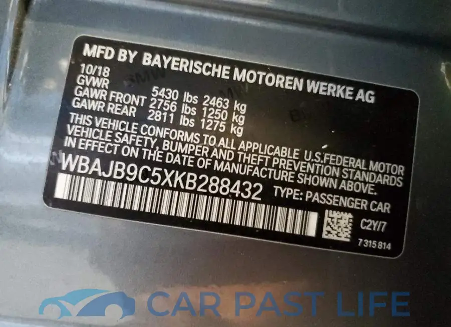 WBAJB9C5XKB288432# 12