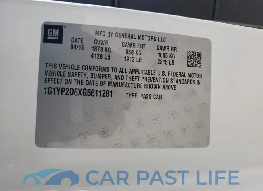 1G1YP2D6XG5611281# 12