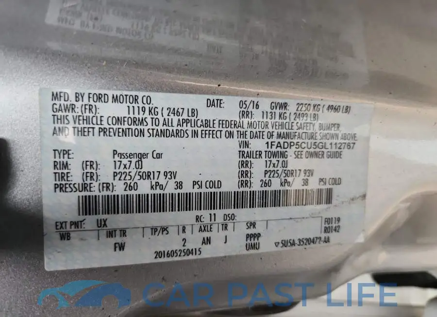 1FADP5CU5GL112767# 12