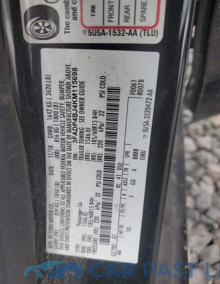 3FADP4BJ4KM115698# 12