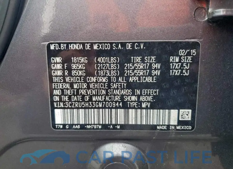 3CZRU5H33GM700944# 13
