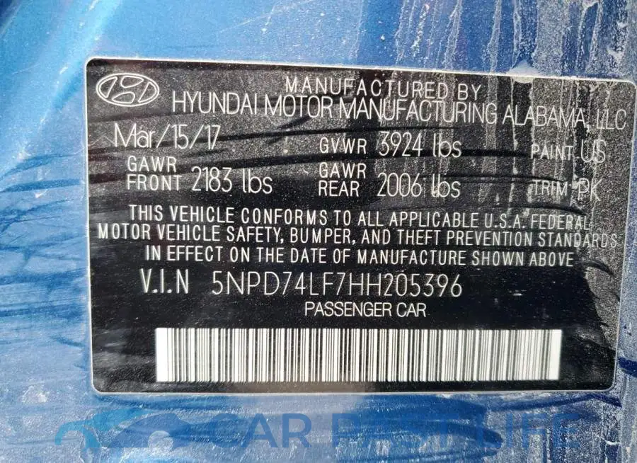 5NPD74LF7HH205396# 12