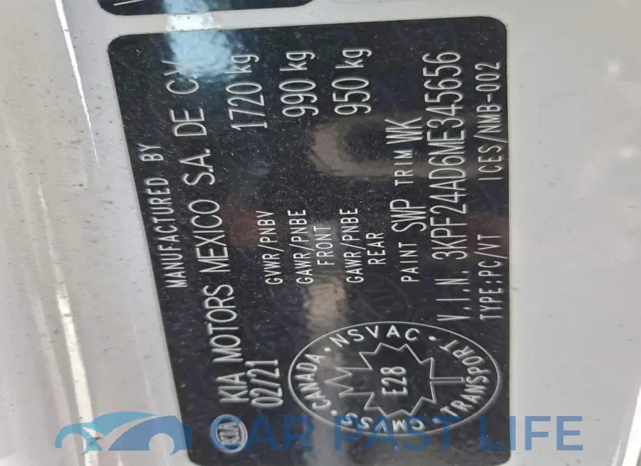 3KPF24AD6ME345656# 12