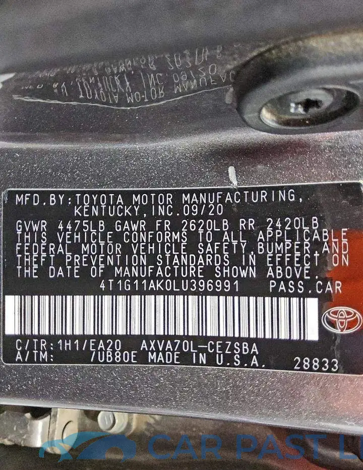 4T1G11AK0LU396991# 12