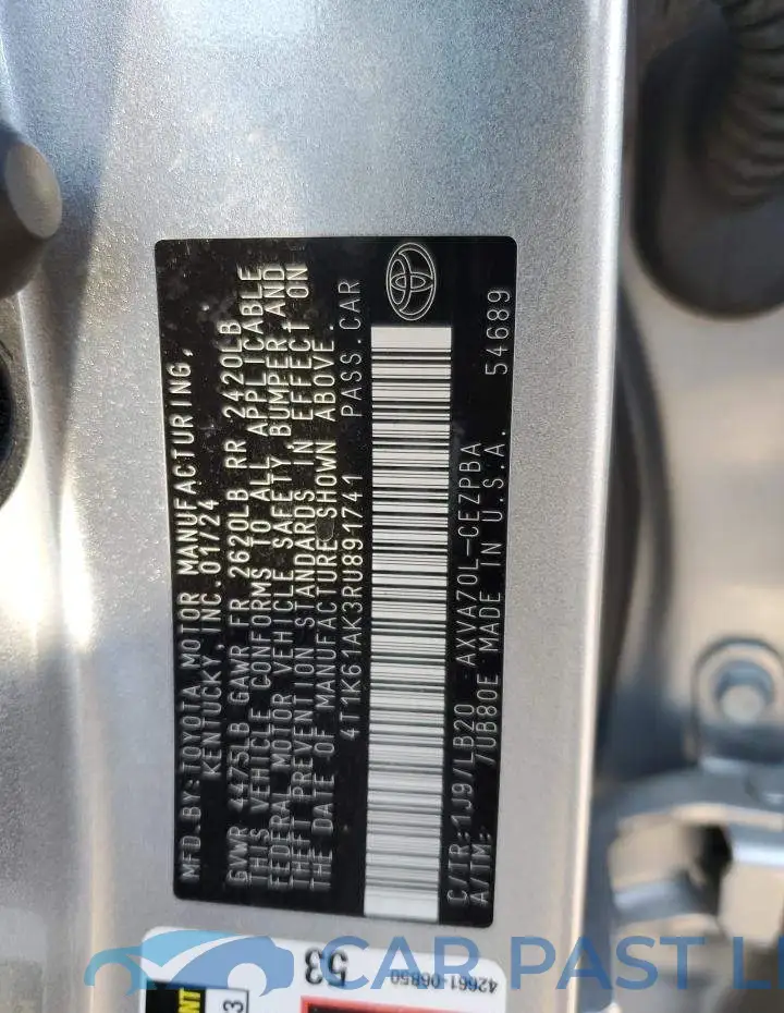 4T1K61AK3RU891741# 12