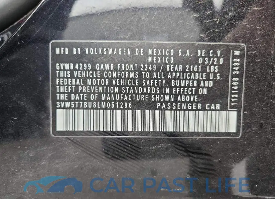 3VW5T7BU8LM051296# 12