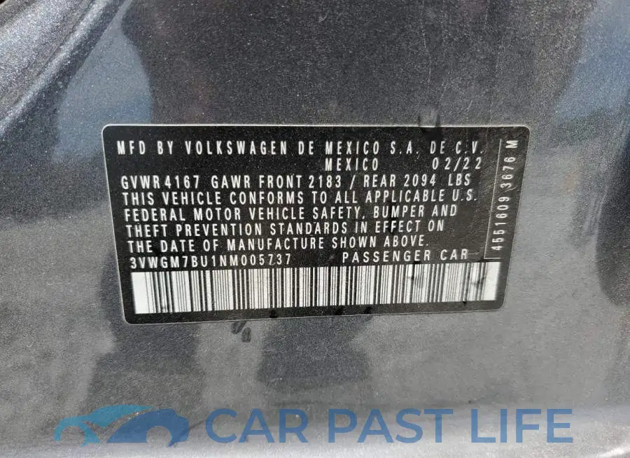 3VWGM7BU1NM005737# 13