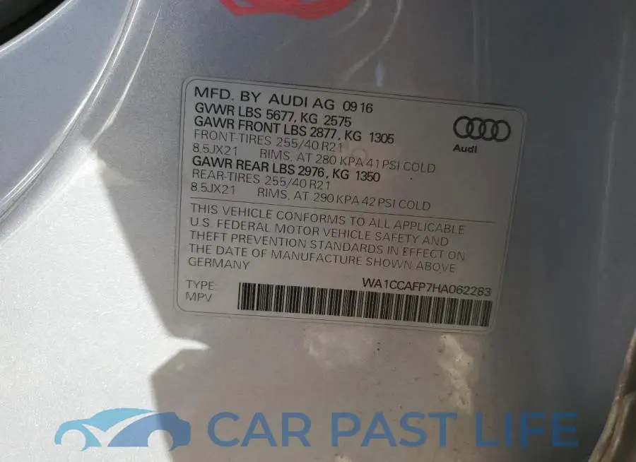 WA1CCAFP7HA062283# 13