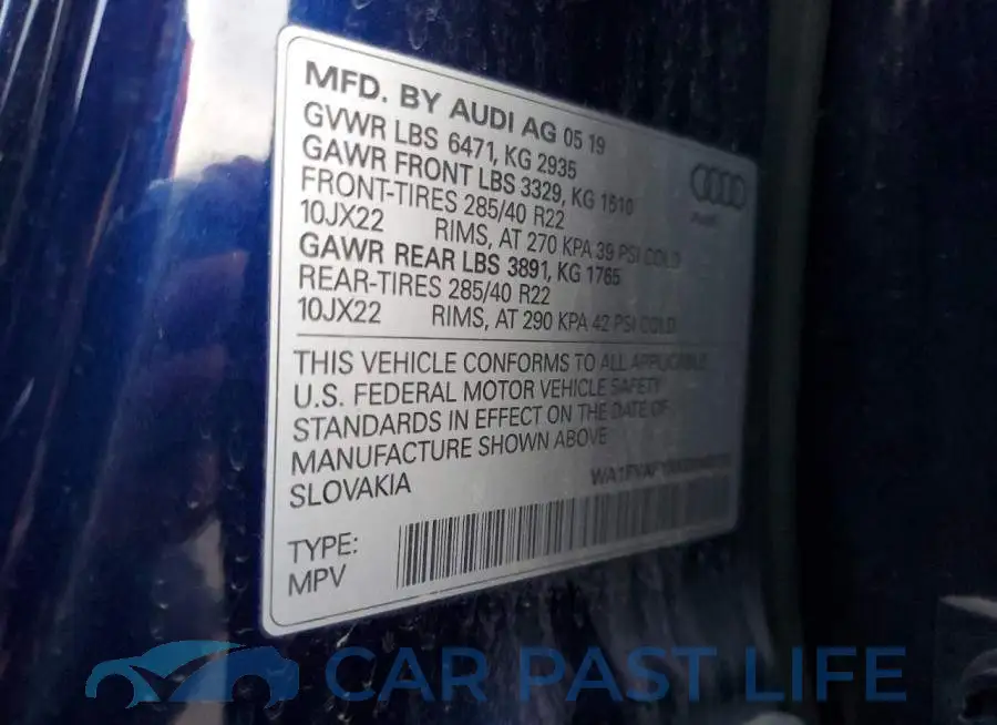 WA1FVAF1XKD040724# 12