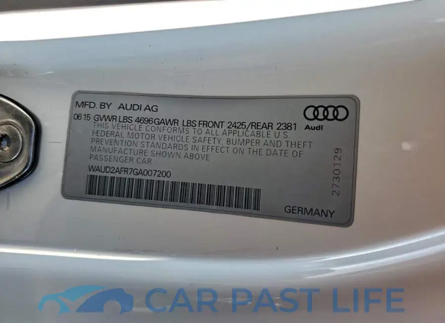 WAUD2AFR7GA007200# 12