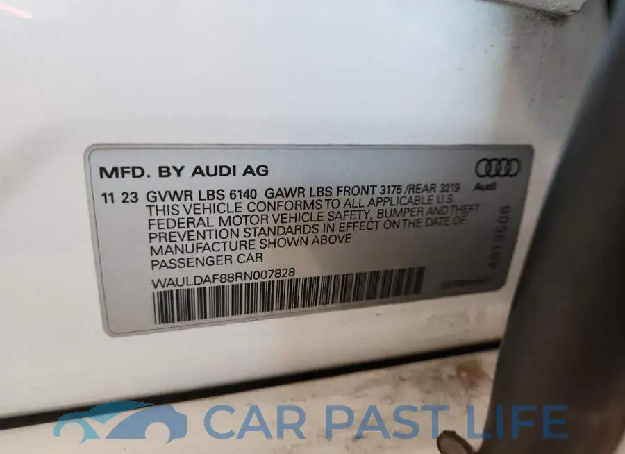WAULDAF88RN007828# 12
