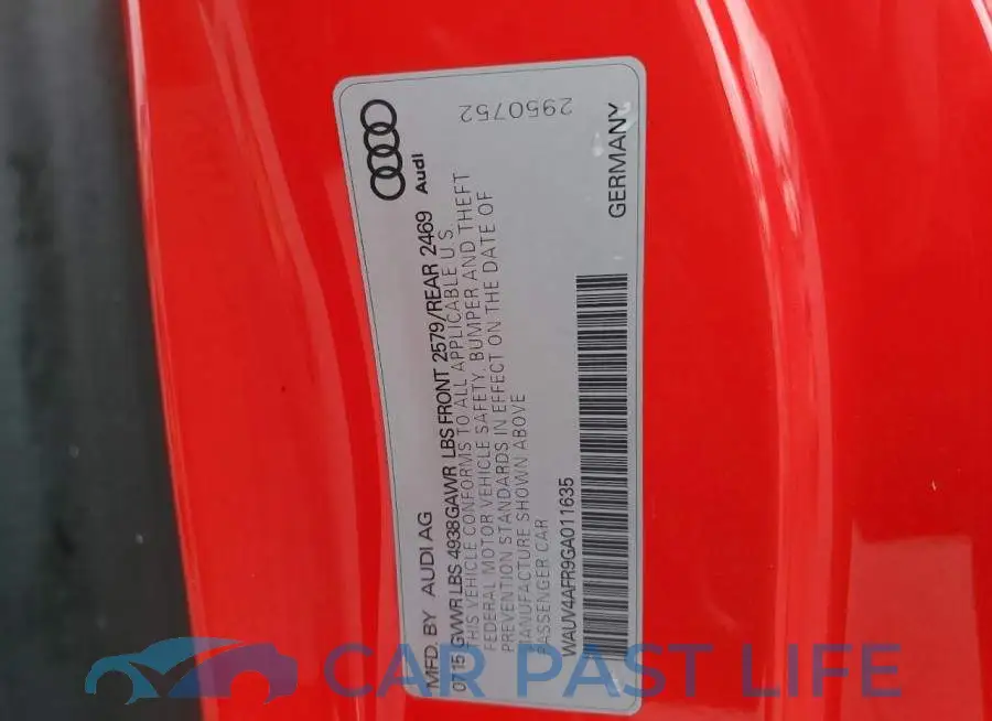 WAUV4AFR9GA011635# 12
